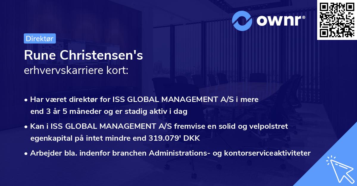 Rune Christensen's erhvervskarriere kort