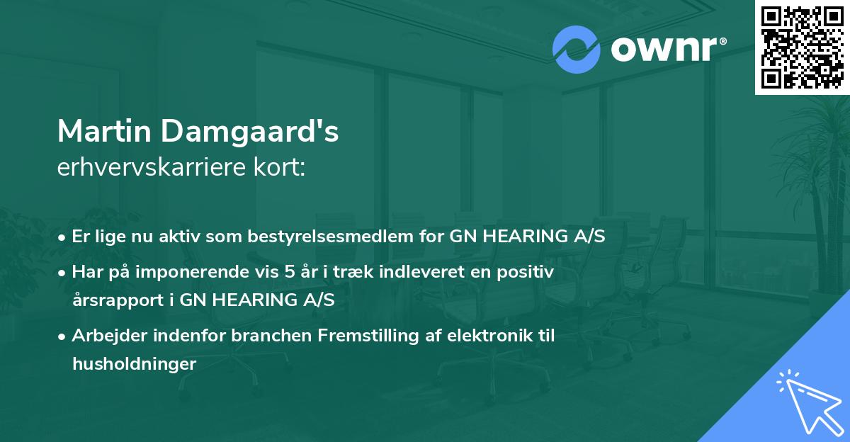 Martin Damgaard's erhvervskarriere kort
