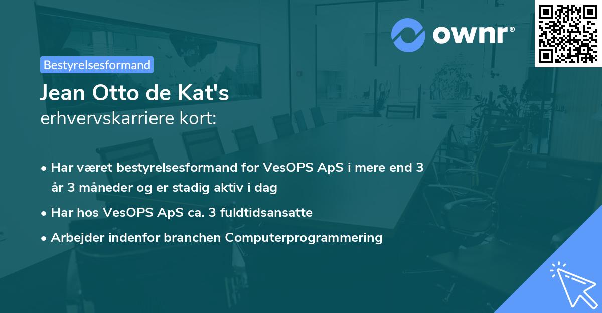 Jean Otto de Kat's erhvervskarriere kort
