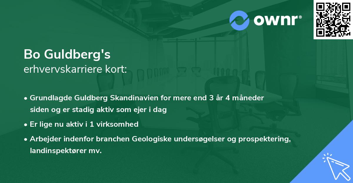 Bo Guldberg's erhvervskarriere kort