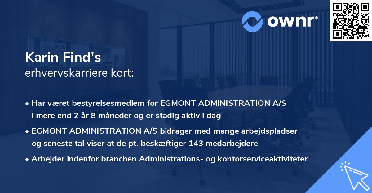 Karin Find's erhvervskarriere kort