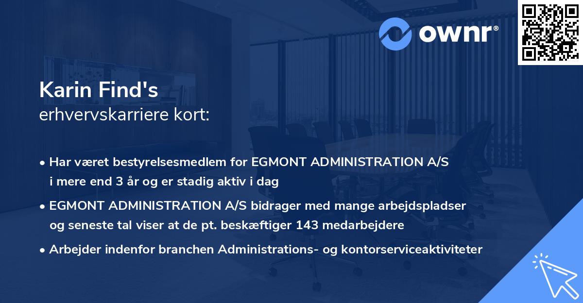 Karin Find's erhvervskarriere kort