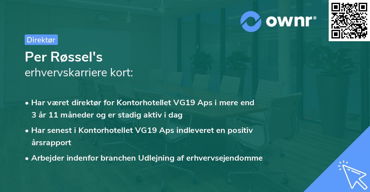 Per Røssel's erhvervskarriere kort