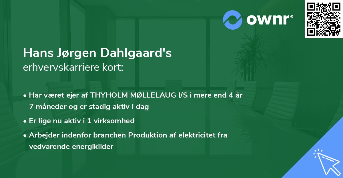 Hans Jørgen Dahlgaard's erhvervskarriere kort
