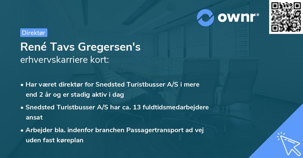 René Tavs Gregersen's erhvervskarriere kort