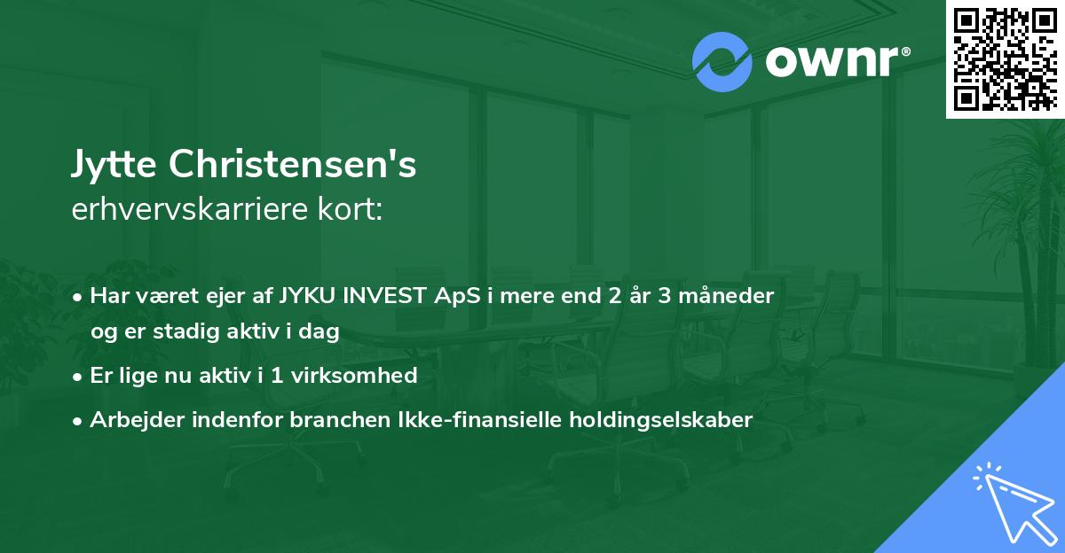 Jytte Christensen's erhvervskarriere kort