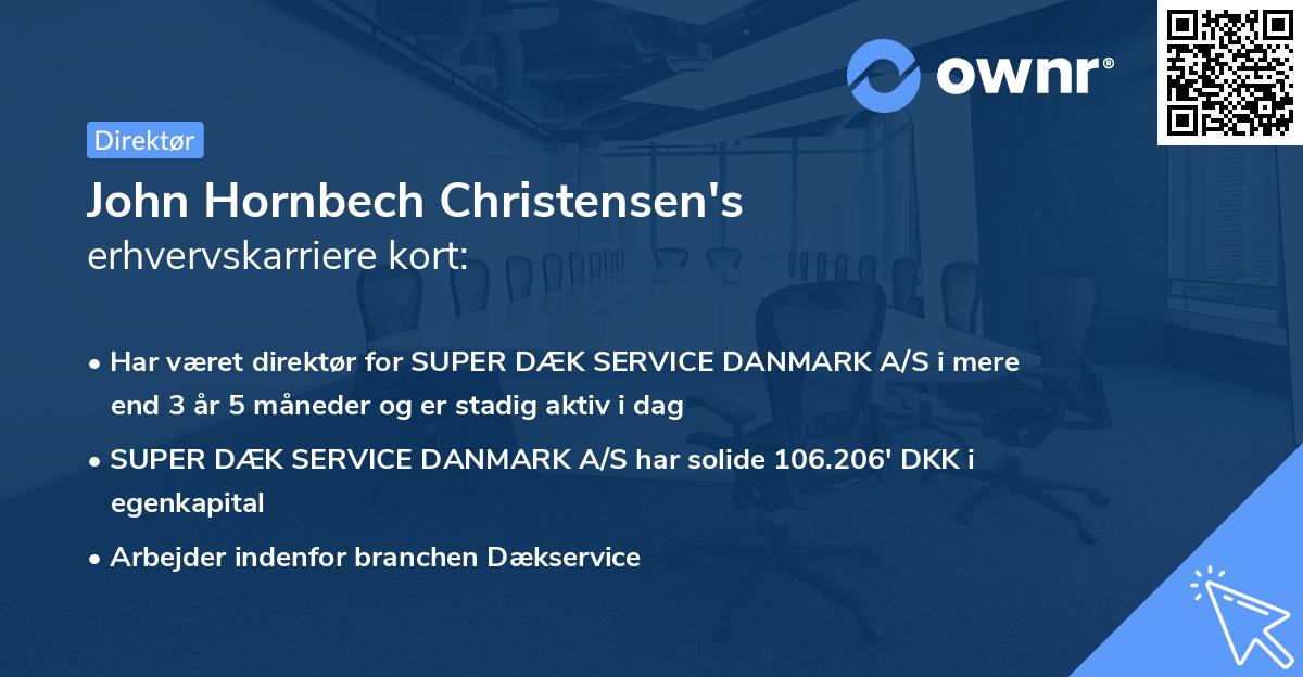 John Hornbech Christensen's erhvervskarriere kort