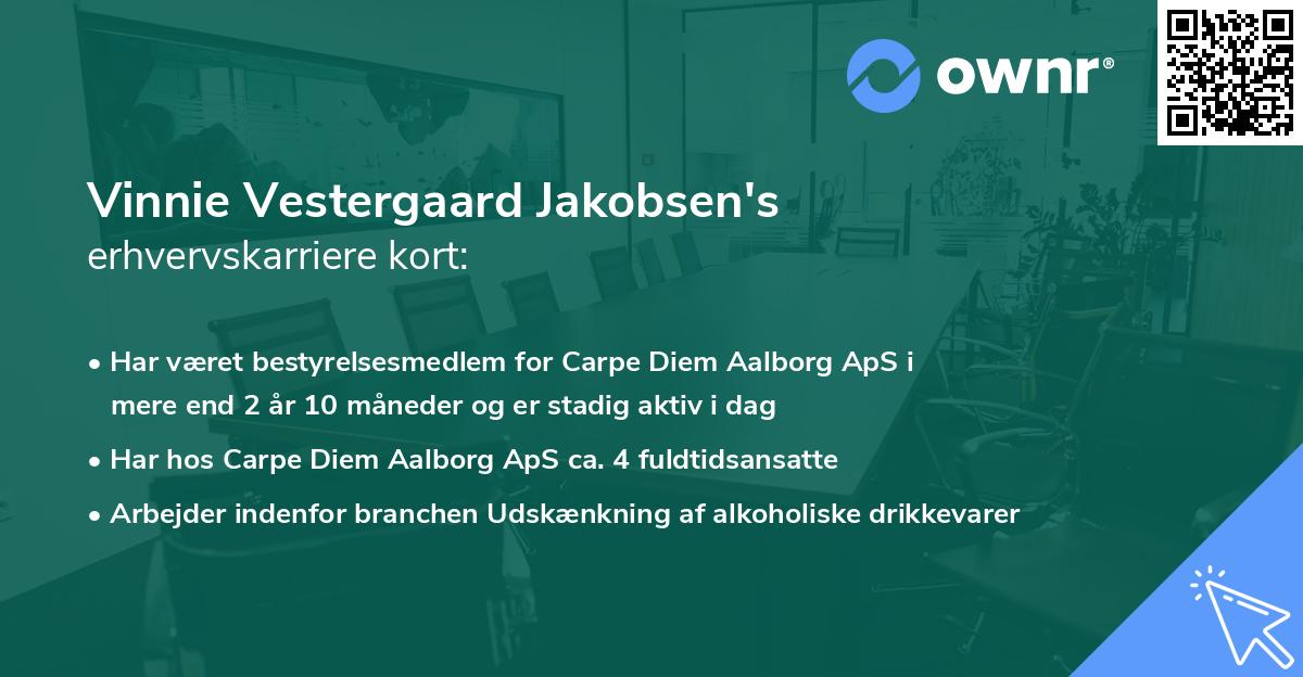 Vinnie Vestergaard Jakobsen's erhvervskarriere kort