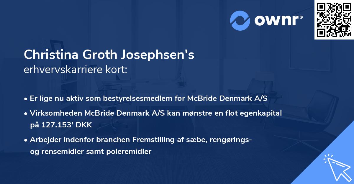 Christina Groth Josephsen's erhvervskarriere kort