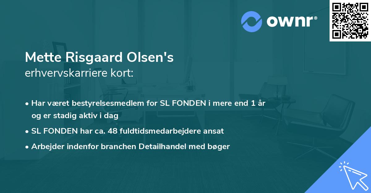 Mette Risgaard Olsen's erhvervskarriere kort