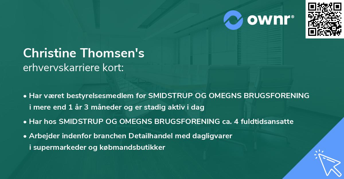 Christine Thomsen's erhvervskarriere kort