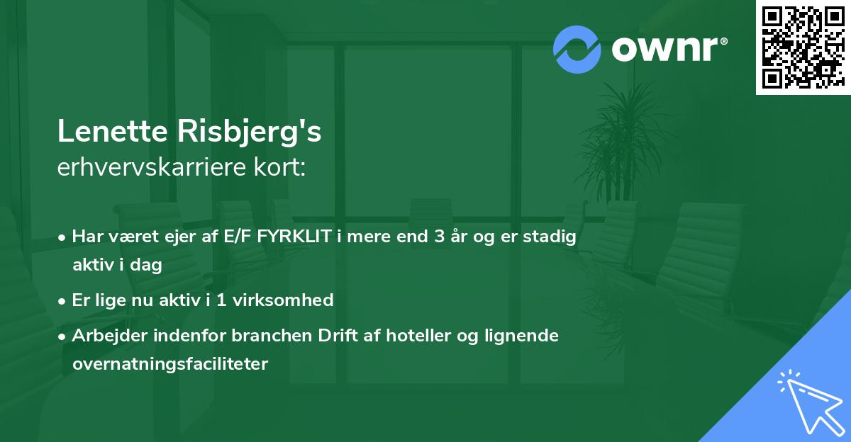 Lenette Risbjerg's erhvervskarriere kort