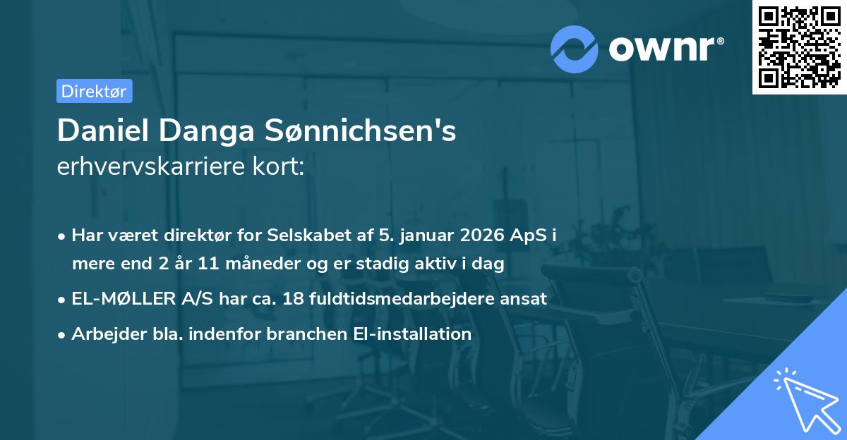 Daniel Danga Sønnichsen's erhvervskarriere kort