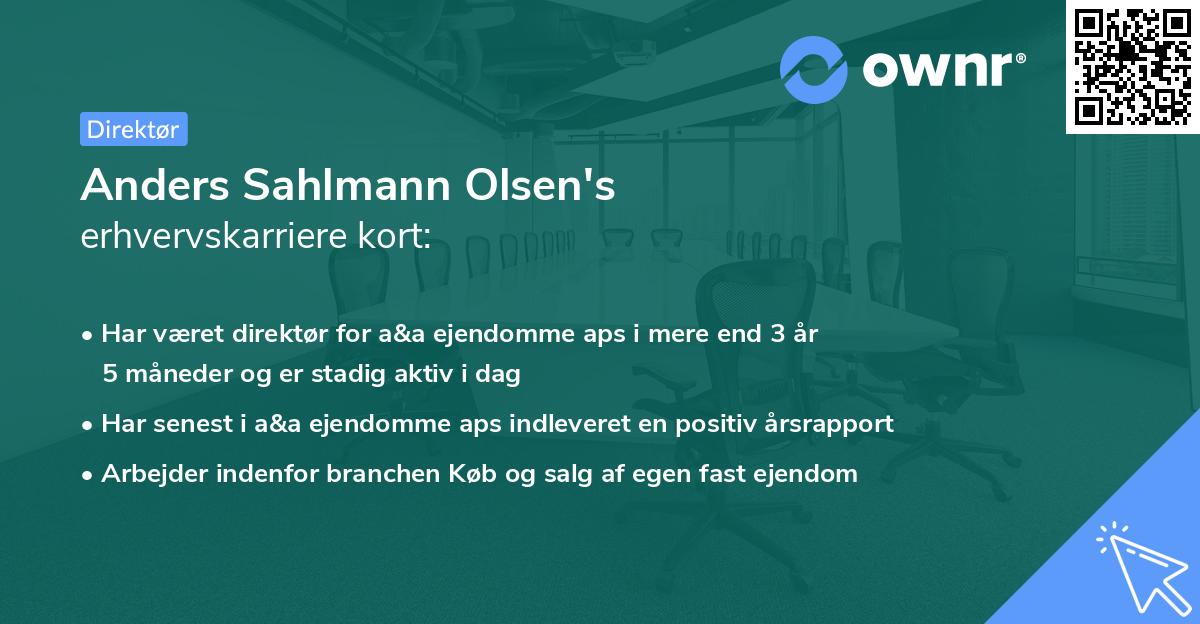Anders Sahlmann Olsen's erhvervskarriere kort