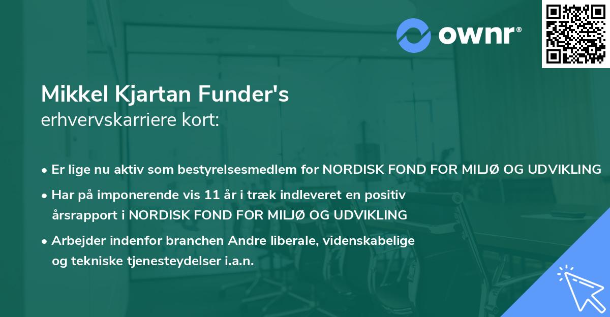 Mikkel Kjartan Funder's erhvervskarriere kort
