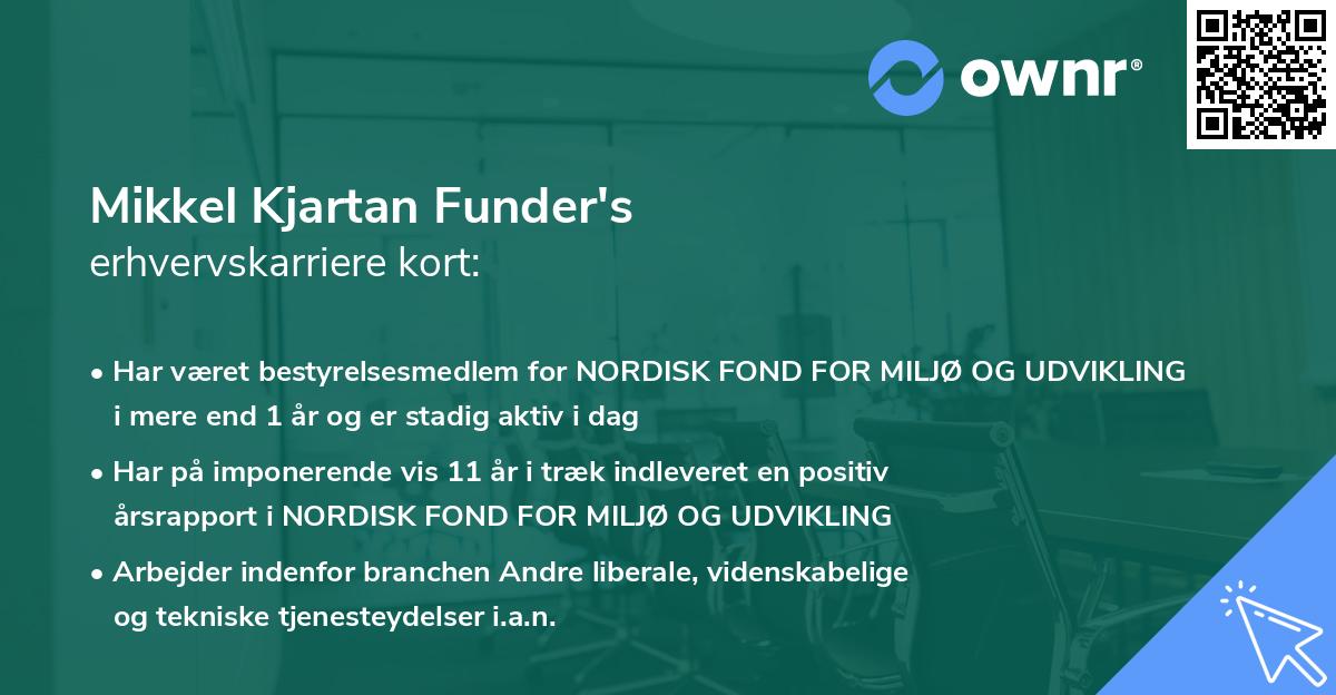 Mikkel Kjartan Funder's erhvervskarriere kort