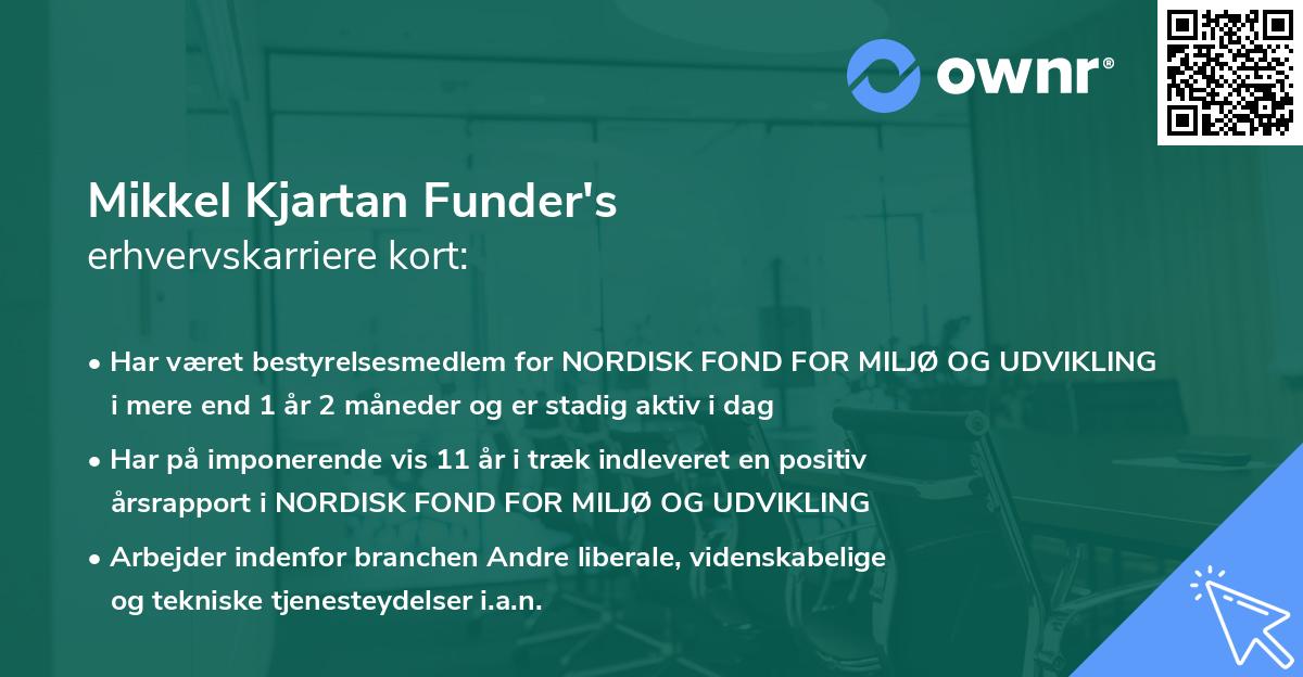 Mikkel Kjartan Funder's erhvervskarriere kort