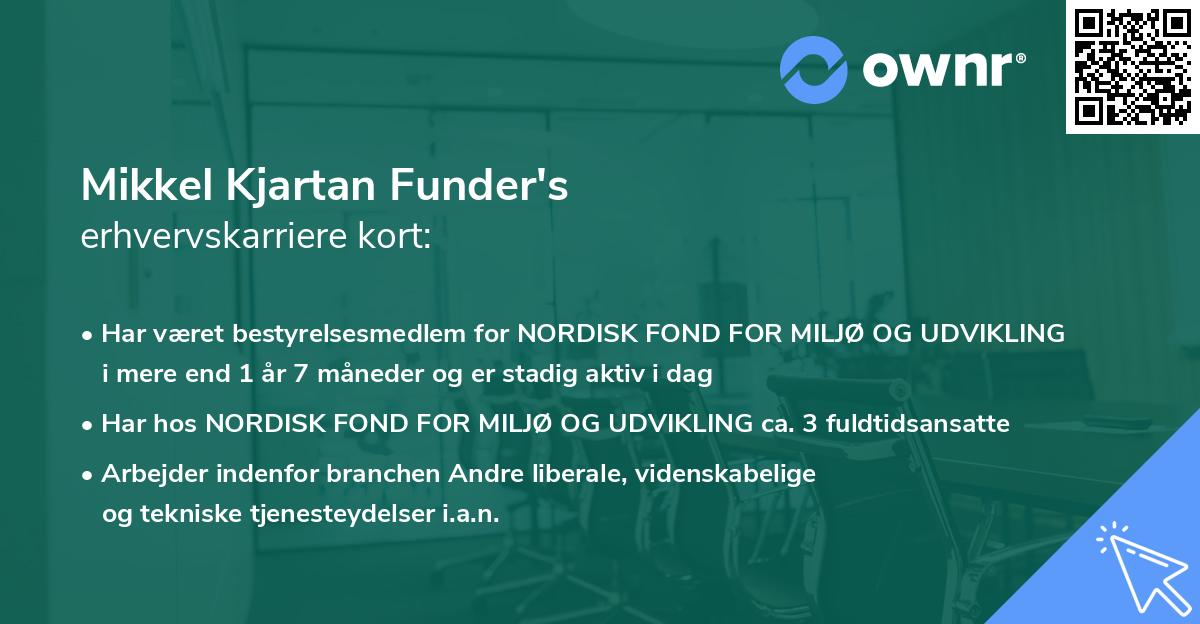 Mikkel Kjartan Funder's erhvervskarriere kort
