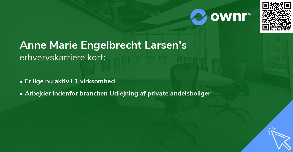 Anne Marie Engelbrecht Larsen's erhvervskarriere kort