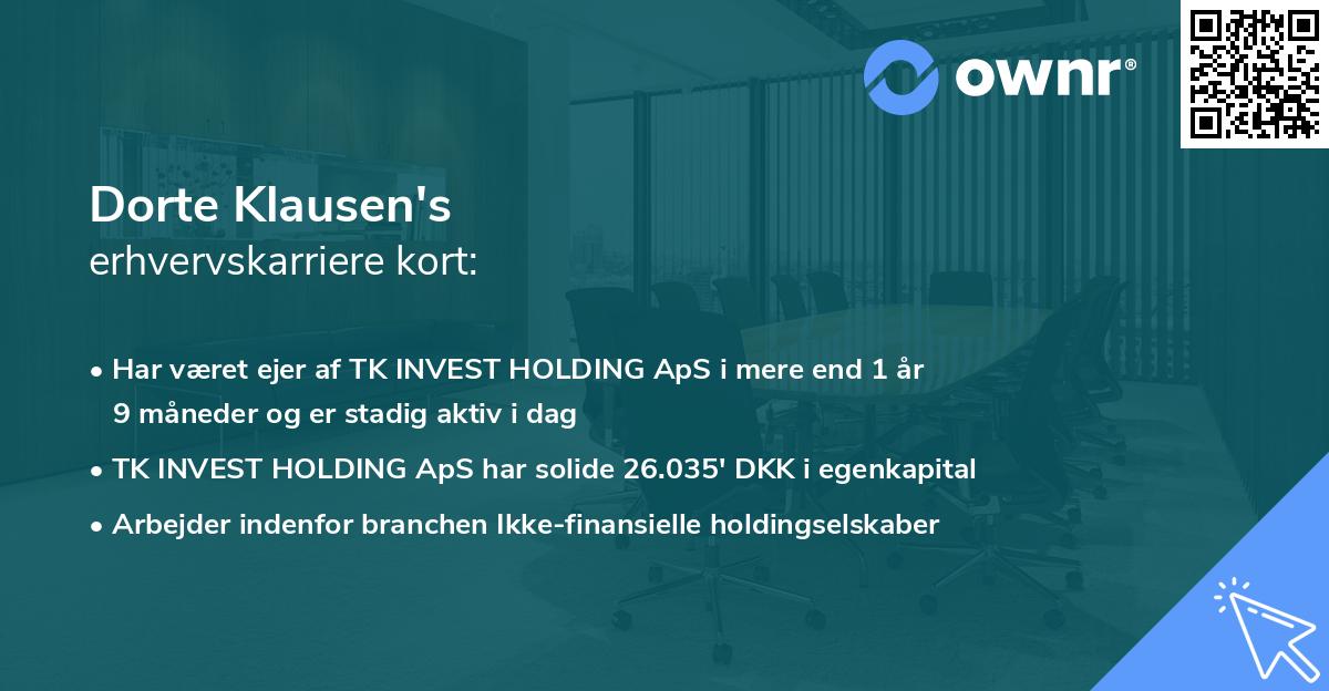 Dorte Klausen's erhvervskarriere kort