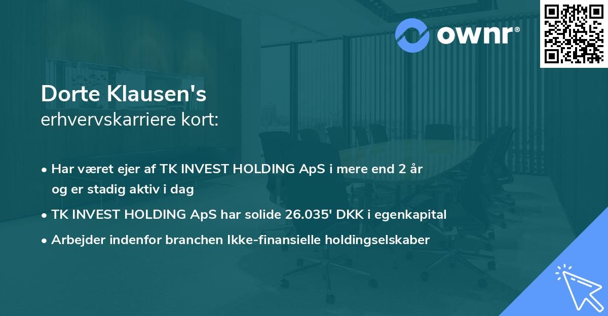 Dorte Klausen's erhvervskarriere kort