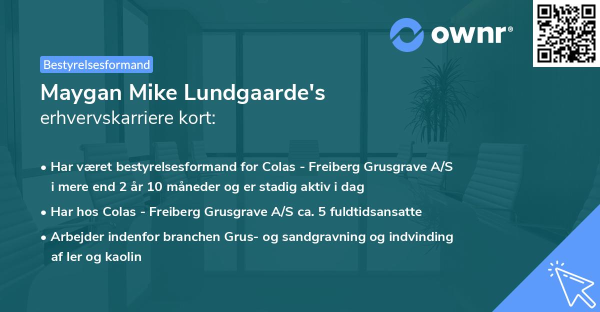 Maygan Mike Lundgaarde's erhvervskarriere kort