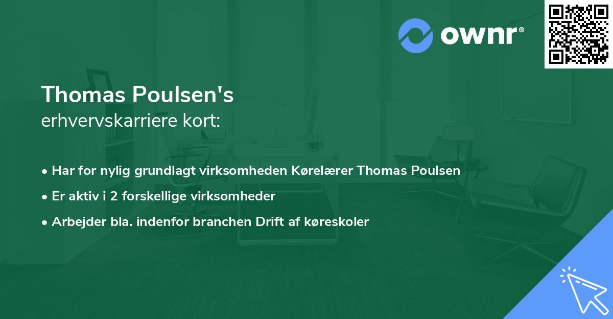 Thomas Poulsen's erhvervskarriere kort
