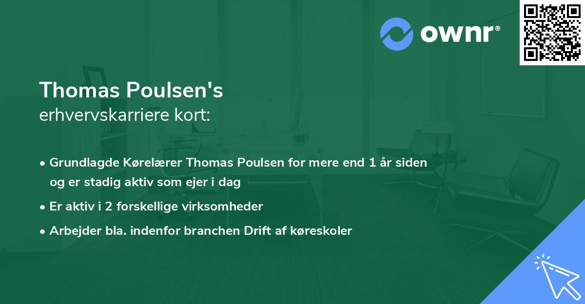 Thomas Poulsen's erhvervskarriere kort