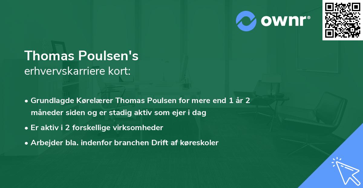 Thomas Poulsen's erhvervskarriere kort