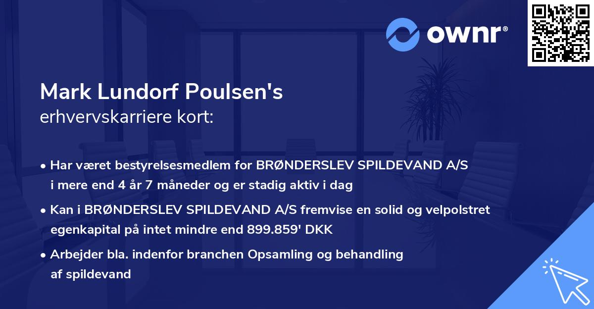Mark Lundorf Poulsen's erhvervskarriere kort