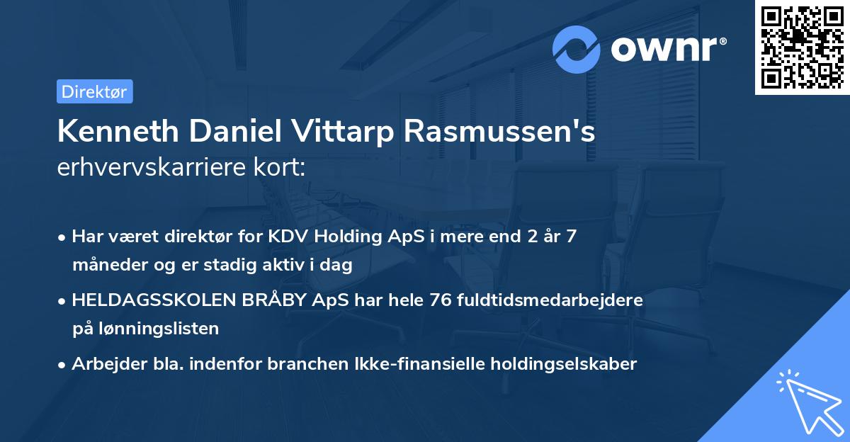 Kenneth Daniel Vittarp Rasmussen's erhvervskarriere kort