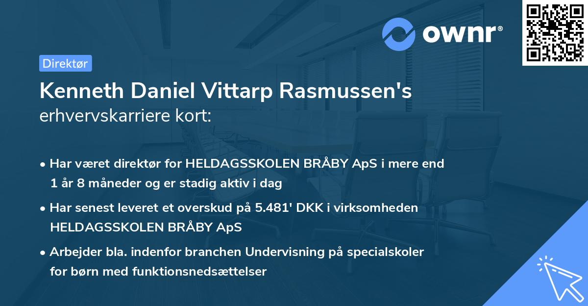 Kenneth Daniel Vittarp Rasmussen's erhvervskarriere kort
