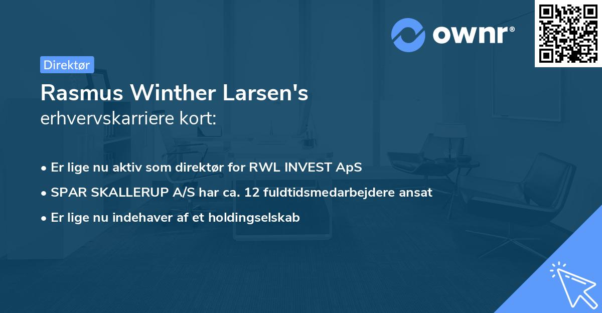 Rasmus Winther Larsen's erhvervskarriere kort