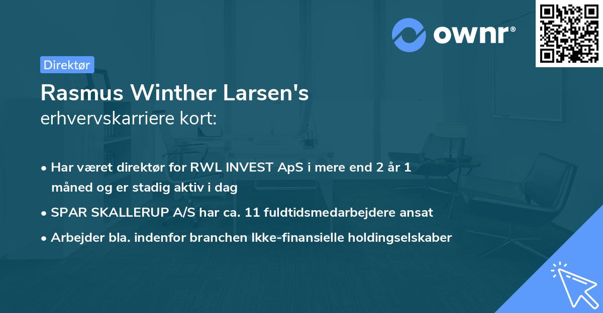 Rasmus Winther Larsen's erhvervskarriere kort