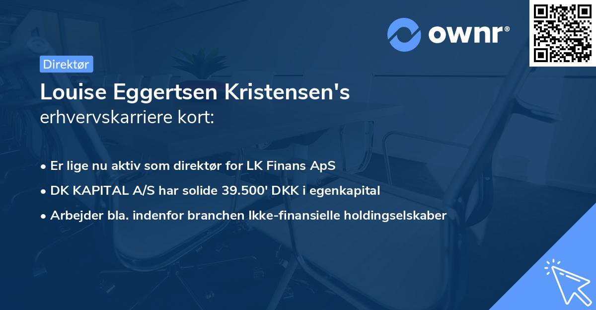 Louise Eggertsen Kristensen's erhvervskarriere kort