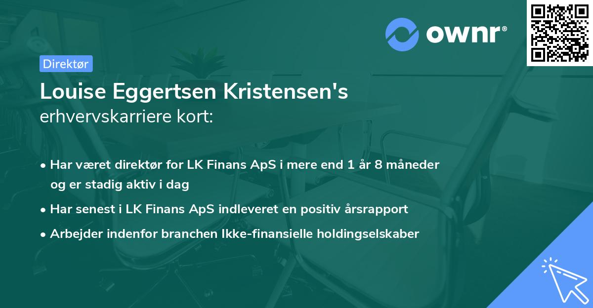 Louise Eggertsen Kristensen's erhvervskarriere kort