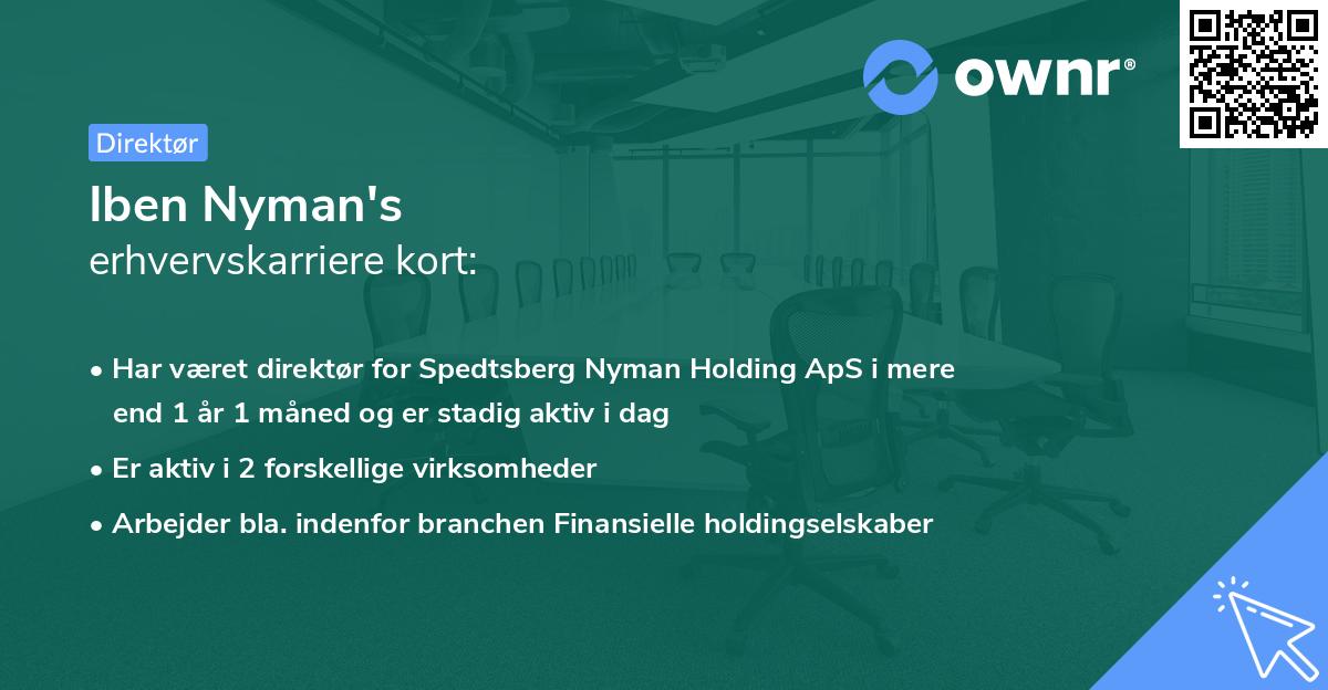Iben Nyman's erhvervskarriere kort