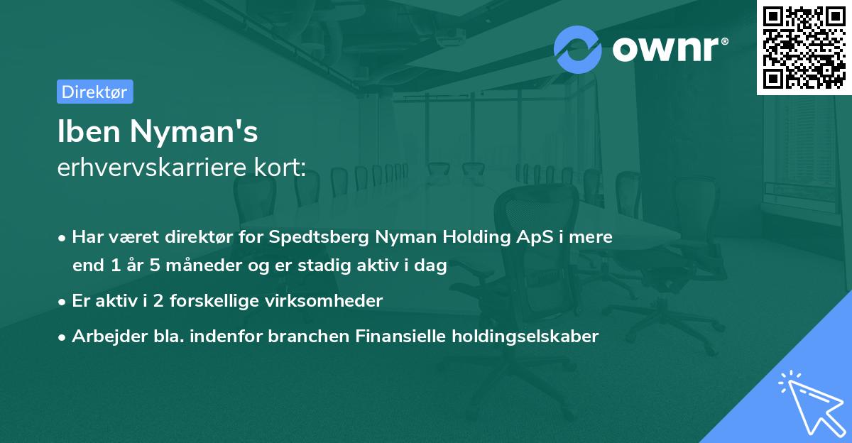 Iben Nyman's erhvervskarriere kort
