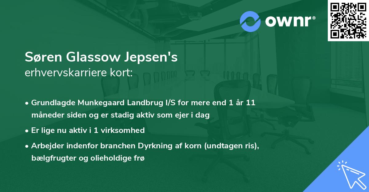 Søren Glassow Jepsen's erhvervskarriere kort