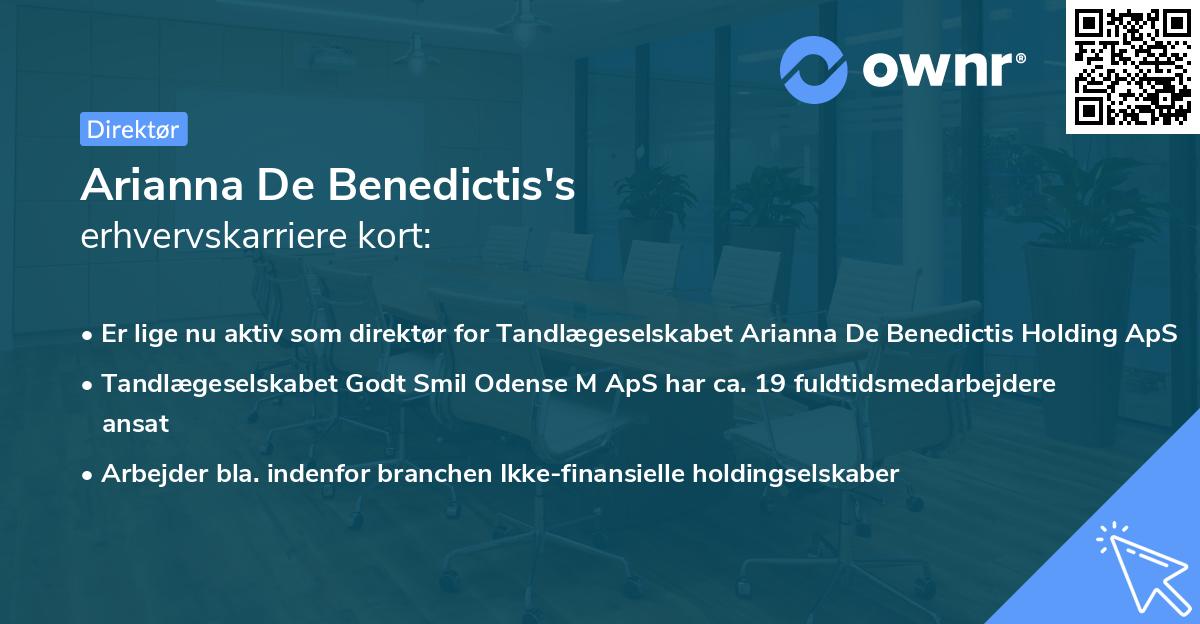 Arianna De Benedictis's erhvervskarriere kort